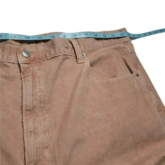New American Eagle 24R Corduroy Mom Jean Fit Pants Rose Pink High Rise Stretch - Picture 7 of 12